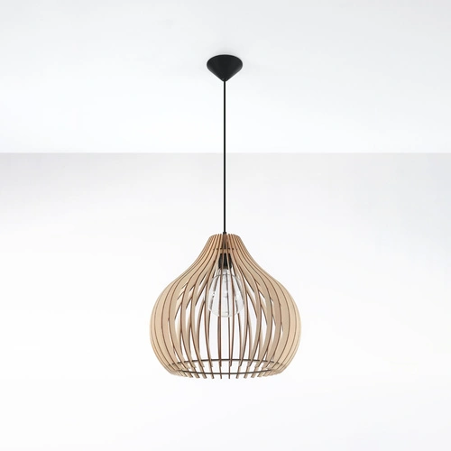 Lampa wisząca drewniana Aprilla nowoczesna do salonu i jadalni 40 cm Sollux