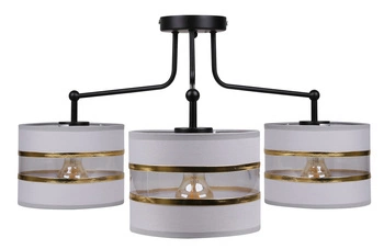 Lampa wisząca Andy nowoczesna czarna 3-punktowa do salonu i jadalni z abażurem