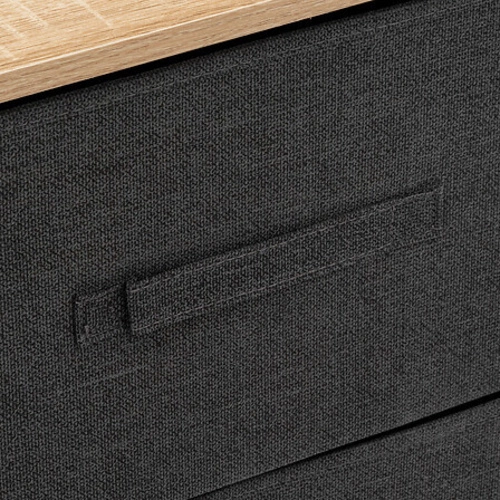 Szafka nocna Tissa czarna i szara z szufladami do sypialni nowoczesna 45 cm 5five