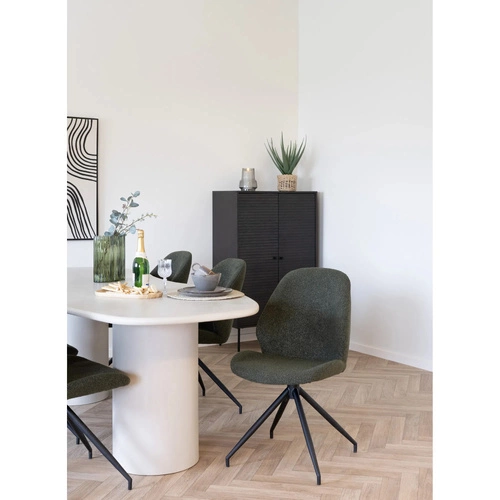 Krzesło obrotowe Monte Carlo Intesi tapicerowane boucle zielone nowoczesne do jadalni i biura