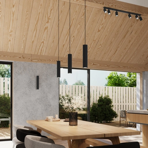 Plafon sufitowy KARBON 6L czarny nowoczesny regulowany do salonu i sypialni aluminium