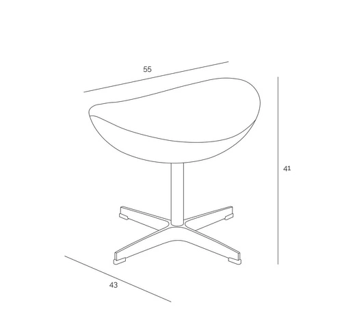Podnóżek Jajo kaszmir inspirowany Egg czerwony 24