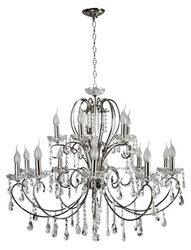 Żyrandol kryształowy glamour Aurora chrom regulowany do salonu i jadalni CANDELLUX 88 cm
