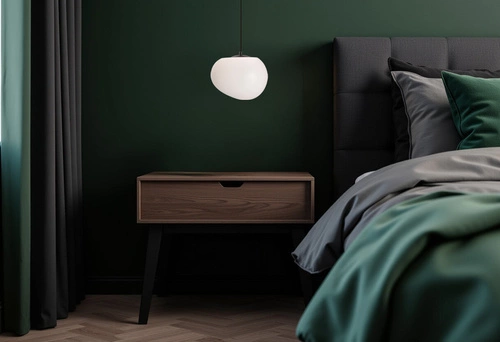 Lampa wisząca STONES czarny 25cm 1x40W E27 klosz biały