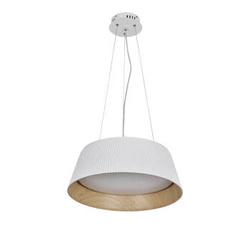 Lampa wisząca Umbria biało drewniana 1x24W LED klosz biały