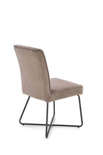 Krzesło tapicerowane Omara szare do jadalni nowoczesne pikowane na płozach Intesi