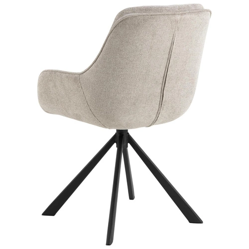 Krzesło do jadalni Carrie Actona tapicerowane beżowe obrotowe z podłokietnikami nowoczesne