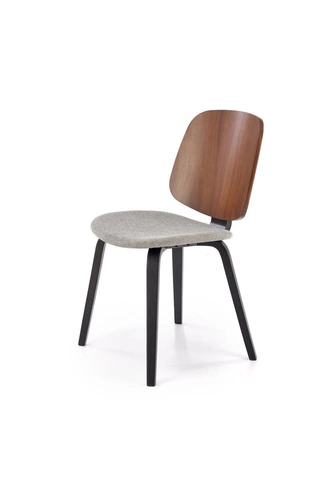 Krzesło Mireyla tapicerowane drewniane do jadalni nowoczesne orzech popielaty Intesi