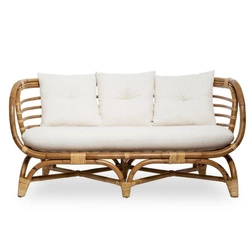 Sofa Farah rattan/biała