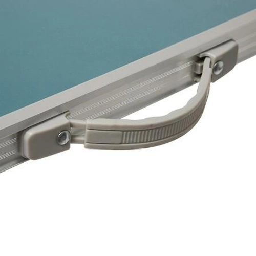 Stół składany Otano 80 cm niebieski do ogrodu i na balkon, lekki metalowy blat outdoor