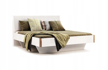 Łóżko małżeńskie Madera 180x200 białe tapicerowane z zagłówkiem do sypialni