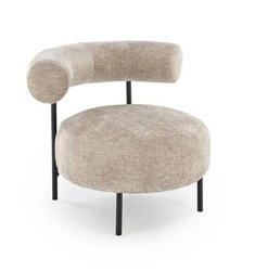 Fotel wypoczynkowy Belmira beżowy do salonu nowoczesny tapicerowany na czarnych nogach