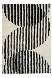 Dywan nowoczesny do salonu i sypialni Eclipse Ivory 200x300 ręcznie tkany z wiskozy czarno-biały