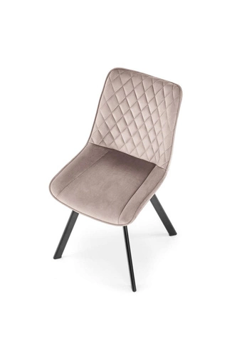 Krzesło tapicerowane welurowe Veroniq Intesi beżowe obrotowe do jadalni i salonu nowoczesne