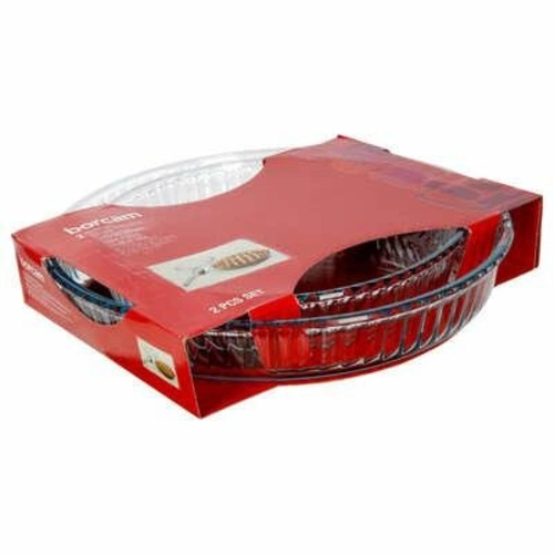 Zestaw 2 naczyń żaroodpornych okrągłe szklane