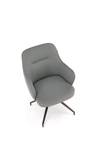 Krzesło obrotowe tapicerowane Connery Intesi szare z podłokietnikami do jadalni i salonu