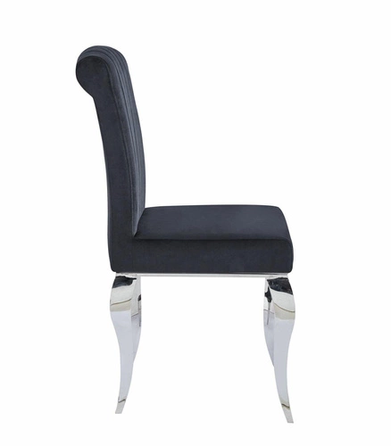 Krzesło tapicerowane Helene Velvet czarne do jadalni i kuchni welurowe na metalowych nogach Intesi