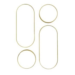 Zestaw 4 luster okrągłych i owalnych Deco round złote lustro do salonu i przedpokoju