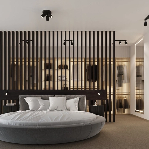 Plafon sufitowy czarny Karbon 3P nowoczesny aluminiowy ruchomy do salonu i sypialni