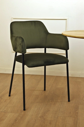 Zestaw 2 krzeseł Lima welurowych z podłokietnikami zielone