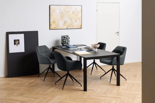 Krzesło tapicerowane Brenda Actona obrotowe z podłokietnikami szare do jadalni i salonu