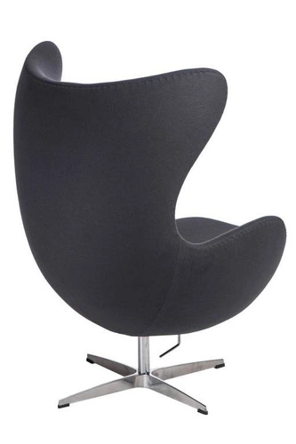 Fotel uszak Jajo Egg grafitowy kaszmir obrotowy bujany nowoczesny do salonu D2.DESIGN