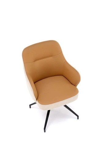 Krzesło obrotowe Connery Intesi tapicerowane do jadalni i salonu skandynawskie z podłokietnikami