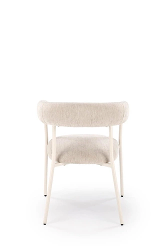 Krzesło tapicerowane Senia Intesi beżowe do jadalni z podłokietnikami nowoczesne skandynawskie