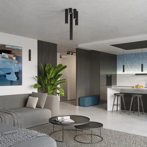 Plafon sufitowy KARBON 20 czarny minimalistyczny do salonu i sypialni aluminium 20 cm