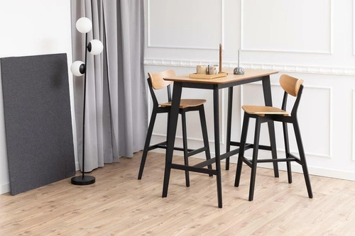 Stół barowy Roxby czarny/naturalny OUTLET