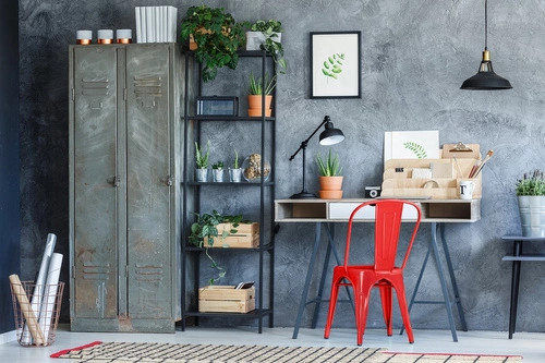 Krzesło metalowe Paris czerwone inspirowane Tolix do jadalni i kuchni styl industrialny