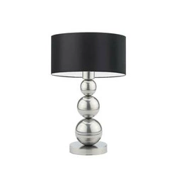 Lampka HONOLULU abażur czarny stelaż srebrny