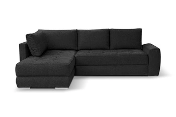 Narożnik z funkcją spania do salonu Rabis antracytowy nowoczesny z pojemnikiem Intesi