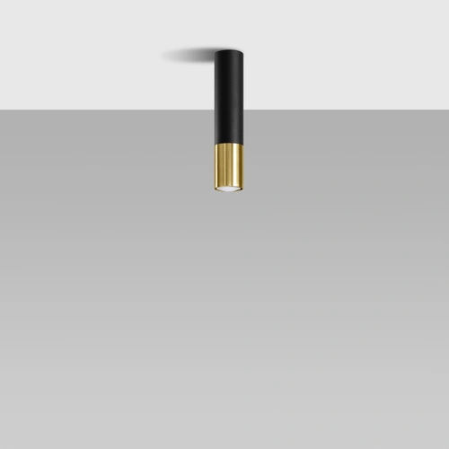 Plafon sufitowy LOOPEZ czarny złoty nowoczesny metalowy do salonu kuchni sypialni