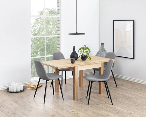 Krzesło tapicerowane Wilma Actona do jadalni nowoczesne szare na czarnych nogach