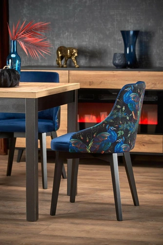 Stół rozkładany do jadalni Tiago 90-125x90 nowoczesny dąb artisan czarne nogi Intesi