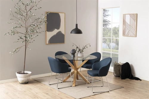 Stół okrągły szklany Heaven 120 cm do jadalni nowoczesny transparentny Actona