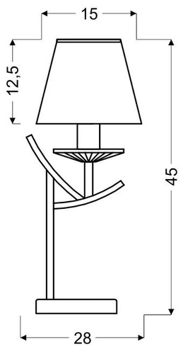 Lampa stołowa Valencia lampka 1x40W E14 patyna h-45