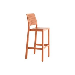 Hoker Emi 75 cm z oparciem nowoczesny czerwony do kuchni i jadalni SCAB Design