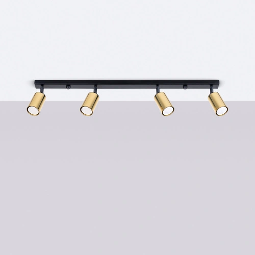 Plafon nowoczesny WINX 4L czarny złoty stalowy do salonu i sypialni Sollux Lighting