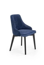 Krzesło tapicerowane welur Albe granatowe z podłokietnikami do jadalni Intesi