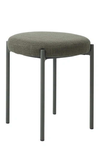 Stołek tapicerowany Pulto oliwkowy nowoczesny do kuchni i jadalni metalowy 48 cm