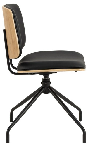 Krzesło obrotowe Owen Actona czarne skóra do biura i salonu tapicerowane industrialne