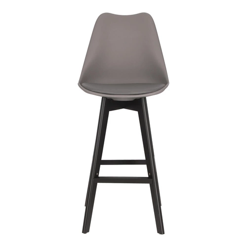 Hoker z oparciem Norden szary nowoczesny drewniany do kuchni i wyspy Intesi 75 cm