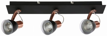 Lampa sufitowa Markus listwa 3x50W GU10 czarny+miedziany bez żarówki