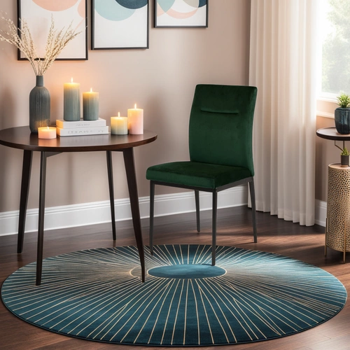 Krzesło Demi welurowe tapicerowane do jadalni i salonu ciemnozielone Actona nowoczesne