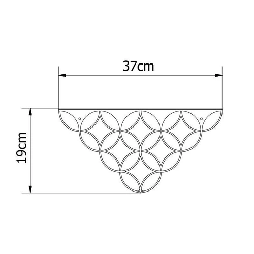Biała nowoczesna półka ścienna metalowa Holo POLYHEDRA na książki do salonu 37 cm