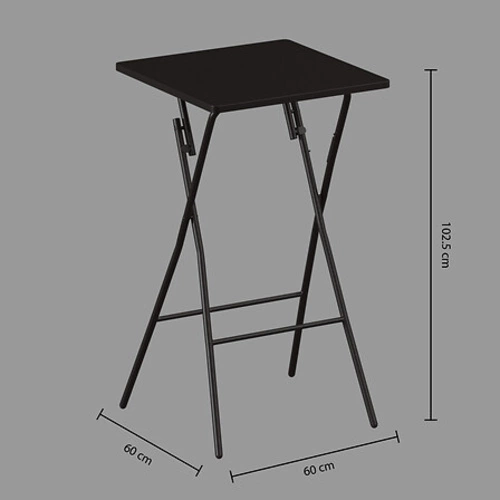 5five simply smart nowoczesny stół barowy składany czarny 60x60 cm do ogrodu i na taras