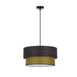 Lampa wisząca Arezzo czarny 1x60W E27 abażur czarny+oliwkowy