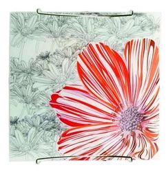 Plafon sufitowy Spring kwadratowy czerwony 30x30 szklany nowoczesny do salonu CANDELLUX